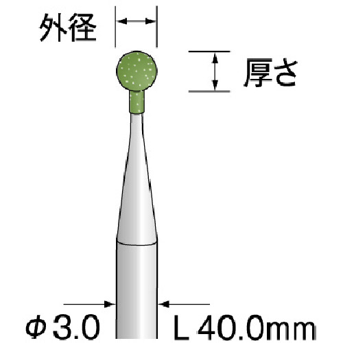 トラスコ中山 ミニモ 研削用ゴム砥石 WA ミディアム #120 φ2 167-4493(ご注文単位1パック)【直送品】
