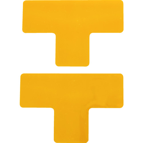トラスコ中山 TRUSCO 耐久フロアサインズT型 Mサイズ 黄2枚(1シート)(ご注文単位1袋)【直送品】