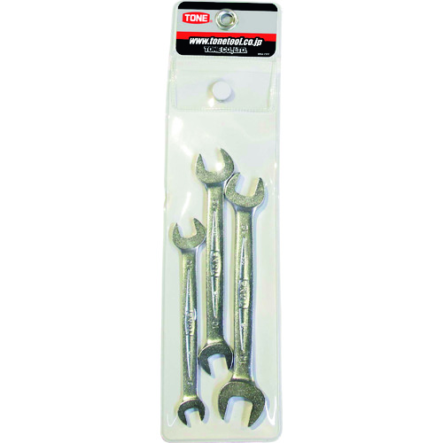 トラスコ中山 TONE 両口スパナセット 3点セット メッキ処理(ご注文単位1セット)【直送品】