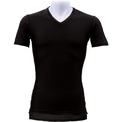 トラスコ中山 リベルタ デオドライズテック 半袖Vネック BLK (S)(ご注文単位1着)【直送品】