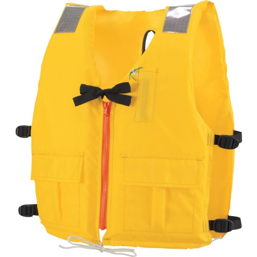 トラスコ中山 オーシャンライフ 作業用ライフジャケット 背開式 イエロー TYPE A(ご注文単位1着)【直送品】