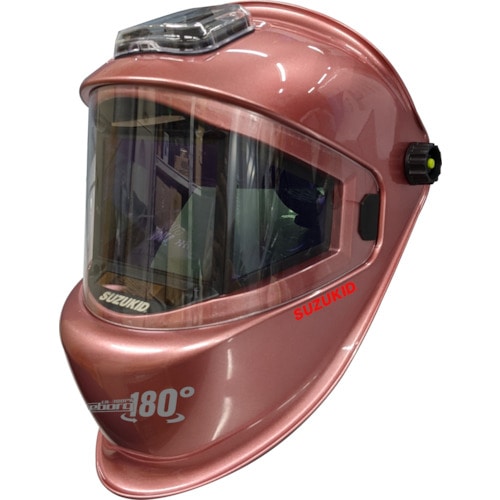 トラスコ中山 SUZUKID 液晶式自動遮光溶接面アイボーグ180°ロゼ ヘルメット取付アダプタ付(ご注文単位1個)【直送品】