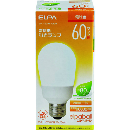 トラスコ中山 ELPA 電球形蛍光灯A形 60W形(ご注文単位1個)【直送品】