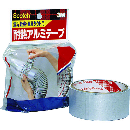 トラスコ中山 3M スコッチ 耐熱アルミテープ 38mm×4.5m(ご注文単位1巻)【直送品】