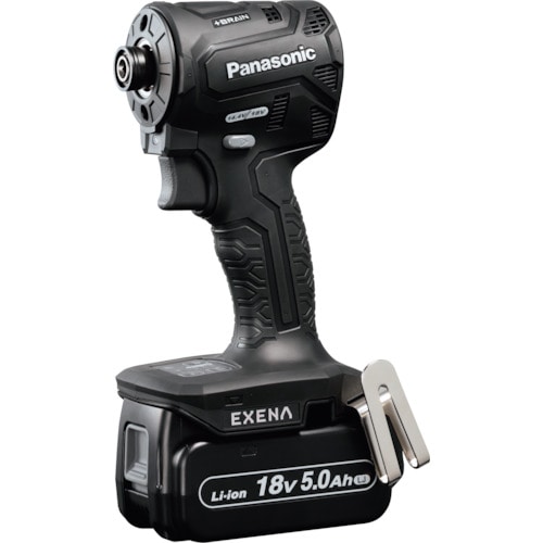 トラスコ中山 EXENA 充電インパクトドライバー 18V5.0Ah電池セット品 黒(ご注文単位1台)【直送品】