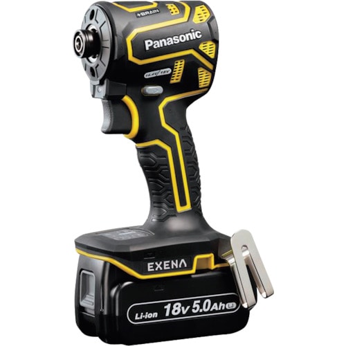 トラスコ中山 EXENA 充電インパクトドライバー 18V5.0Ah電池セット品 黄(ご注文単位1台)【直送品】