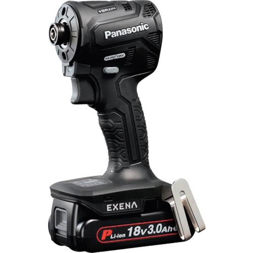 トラスコ中山 EXENA 充電インパクトドライバー 18V3.0Ah電池セット品 黒(ご注文単位1台)【直送品】