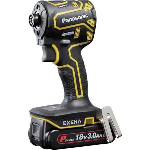 トラスコ中山 EXENA 充電インパクトドライバー 18V3.0Ah電池セット品 黄(ご注文単位1台)【直送品】