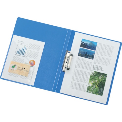 トラスコ中山 リヒト A4パンチレスファイル 藍(ご注文単位1冊)【直送品】