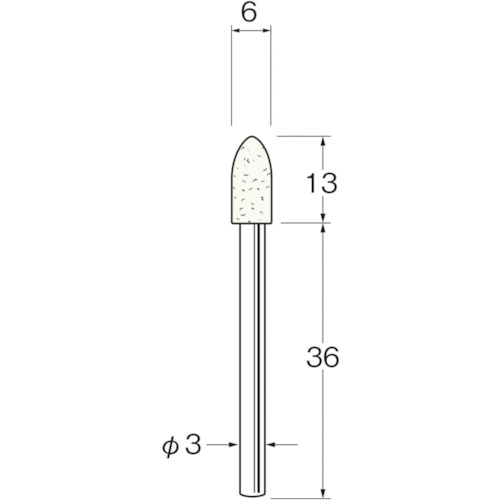 トラスコ中山 リューター 軸付フェルトバフ砲弾型幅(mm)13 (5個入) 128-5140(ご注文単位1袋)【直送品】