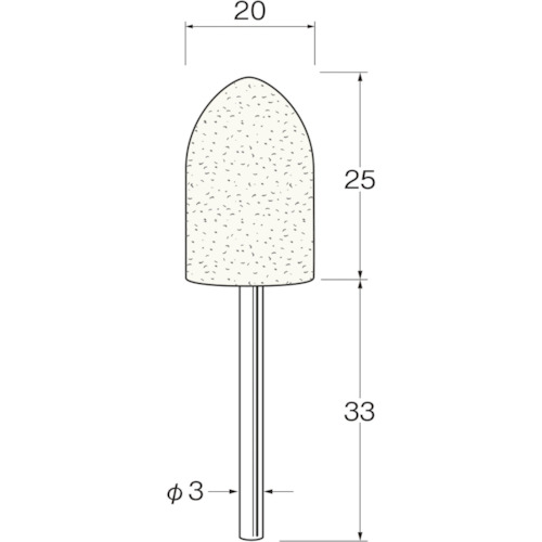 トラスコ中山 リューター 軸付フェルトバフ砲弾型幅(mm)25 (5個入) 128-2736(ご注文単位1袋)【直送品】