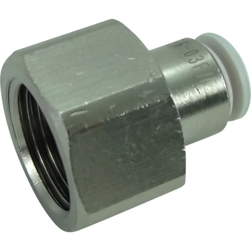 トラスコ中山 チヨダ ファイブフィメイルコネクタ W(白)6mm・RC3/8(ご注文単位1個)【直送品】