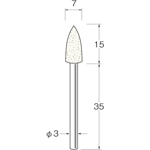 トラスコ中山 リューター 異形状軸付フェルトバフ外径(mm):7(ご注文単位1袋)【直送品】