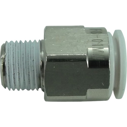 トラスコ中山 チヨダ ファイブメイルコネクタ W(白)8mm・R1/8(ご注文単位1個)【直送品】