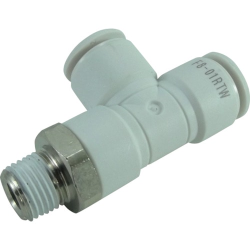 トラスコ中山 チヨダ ホース継手 ファイブメイルランティ W(白) 8mm・R1/8(ご注文単位1個)【直送品】