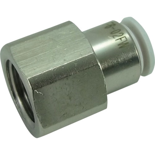トラスコ中山 チヨダ ファイブフィメイルコネクタ W(白)8mm・RC1/4(ご注文単位1個)【直送品】