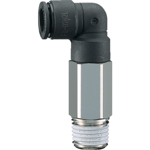 トラスコ中山 チヨダ チューブ継手 ファイブロングメイルエルボ 8mm・R1/4(ご注文単位1個)【直送品】