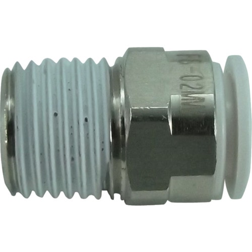 トラスコ中山 チヨダ ファイブメイルコネクタ W(白)8mm・R1/4(ご注文単位1個)【直送品】