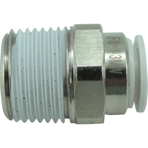 トラスコ中山 チヨダ ファイブメイルコネクタ W(白)8mm・R3/8(ご注文単位1個)【直送品】