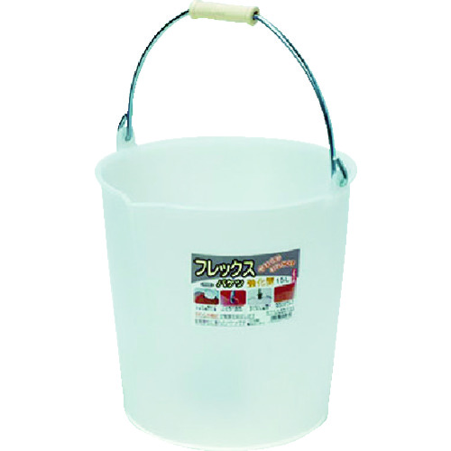 トラスコ中山 田中 フレックスバケツ 15L クリア(ご注文単位1個)【直送品】