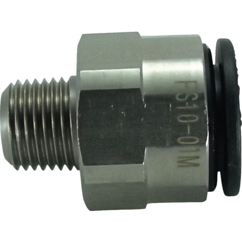 トラスコ中山 チヨダ ファイブSUSメイルコネクタ 10mm・R1/8(ご注文単位1個)【直送品】