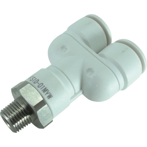 トラスコ中山 チヨダ ファイブSUSメイルブランチワイ 白 10mm・R1/8(ご注文単位1個)【直送品】