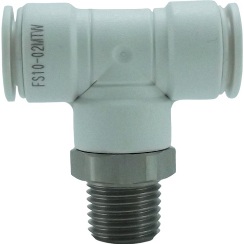 トラスコ中山 チヨダ ファイブSUSメイルブランチティ 白 10mm・R1/4(ご注文単位1個)【直送品】