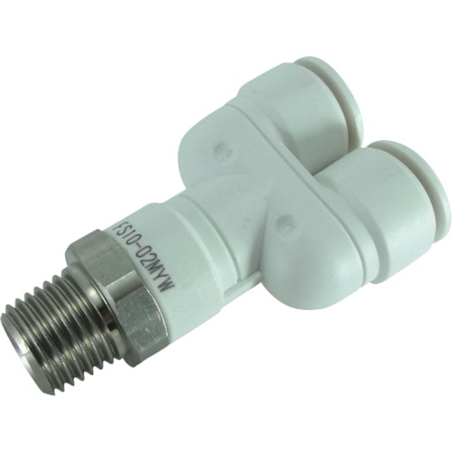 トラスコ中山 チヨダ ファイブSUSメイルブランチワイ 白 10mm・R1/4(ご注文単位1個)【直送品】
