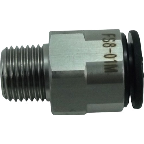 トラスコ中山 チヨダ ファイブSUSメイルコネクタ 8mm・R1/8(ご注文単位1個)【直送品】