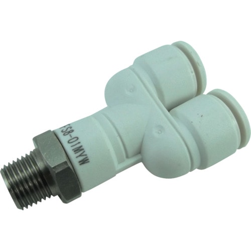 トラスコ中山 チヨダ ファイブSUSメイルブランチワイ 白 8mm・R1/8(ご注文単位1個)【直送品】
