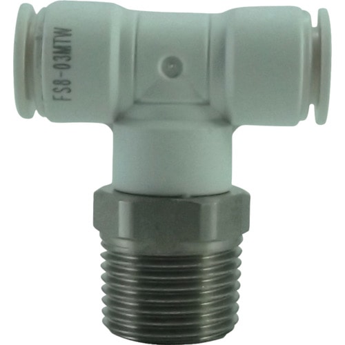 トラスコ中山 チヨダ ファイブSUSメイルブランチティ 白 8mm・R3/8(ご注文単位1個)【直送品】