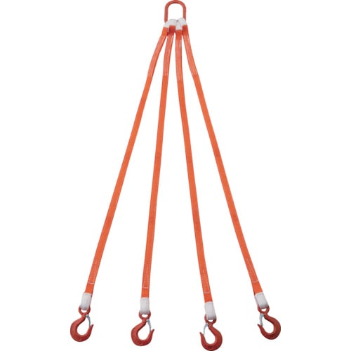 トラスコ中山 TRUSCO 4本吊ベルトスリングセット 25mm幅X1.5m 吊り角度60°時荷重1.72t(最大使用荷重2t)（ご注文単位1セット）【直送品】
