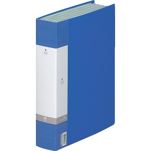 トラスコ中山 リヒト A4/S クリヤーブック(100枚) 青(ご注文単位1冊)【直送品】