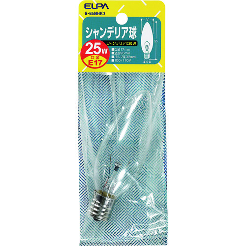 トラスコ中山 ELPA シャンデリア E17 25W(ご注文単位1個)【直送品】