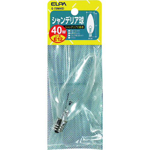 トラスコ中山 ELPA シャンデリア E12 40W(ご注文単位1個)【直送品】