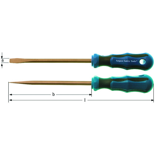 トラスコ中山 Ampcoスイス 防爆スクリュードライバー -8 軸長150mm(ご注文単位1本)【直送品】