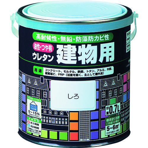 トラスコ中山 ロック 油性ウレタン建物用 しろ 0.7L(ご注文単位1缶)【直送品】