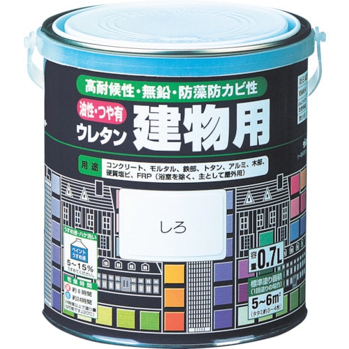 トラスコ中山 ロック 油性ウレタン建物用 しろ 1.6L(ご注文単位1缶)【直送品】