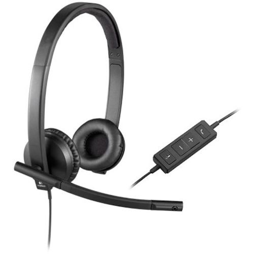 トラスコ中山 ロジクール USB ヘッドセット ステレオ H570e ブラック(ご注文単位1個)【直送品】