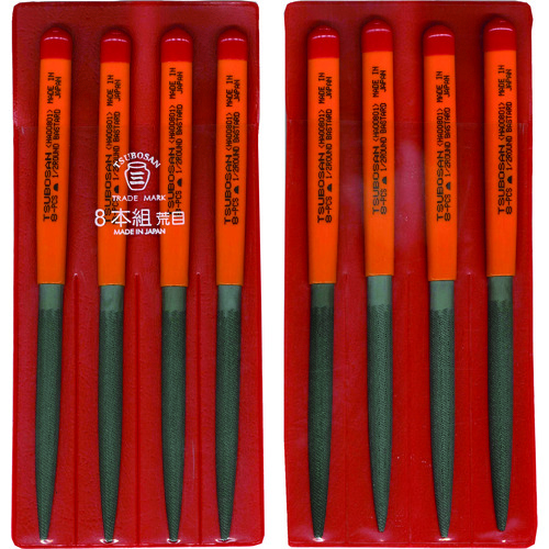 トラスコ中山 ツボサン 組ヤスリ 8本組 半丸 荒目(ご注文単位1セット)【直送品】