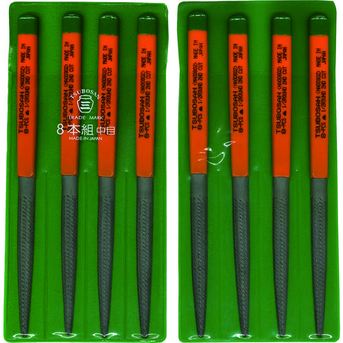 トラスコ中山 ツボサン 組ヤスリ 8本組 半丸 中目(ご注文単位1セット)【直送品】