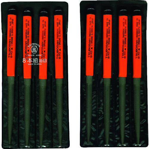 トラスコ中山 ツボサン 組ヤスリ 8本組 半丸 油目(ご注文単位1セット)【直送品】