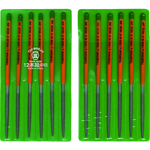 トラスコ中山 ツボサン 組ヤスリ 12本組 半丸 中目(ご注文単位1セット)【直送品】