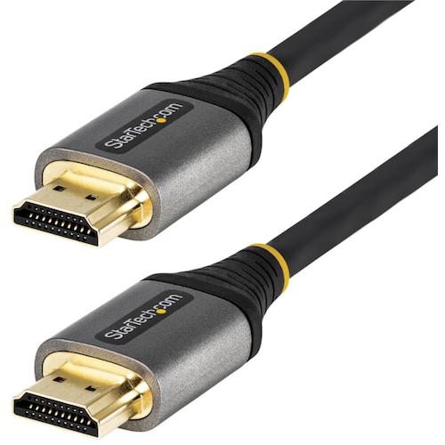 トラスコ中山 スターテック HDMI 2.1ケーブル/5m/8K60Hz/UHS HDMI認証/グレー&ブラック(ご注文単位1袋)【直送品】