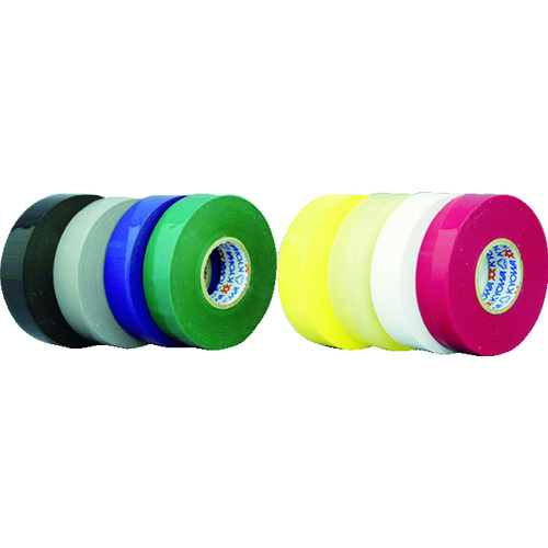 トラスコ中山 パイロン ビニルテープ 19mm×10m 黒 10巻入り(ご注文単位1パック)【直送品】