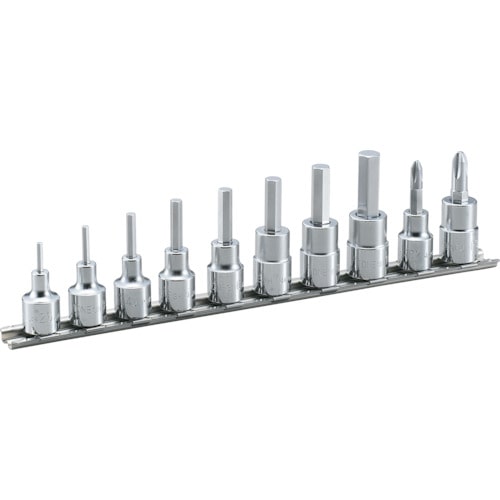 トラスコ中山 TONE ヘキサゴンソケットセット(ホルダー付) 10pcs 差込角9.5mm（ご注文単位1セット）【直送品】