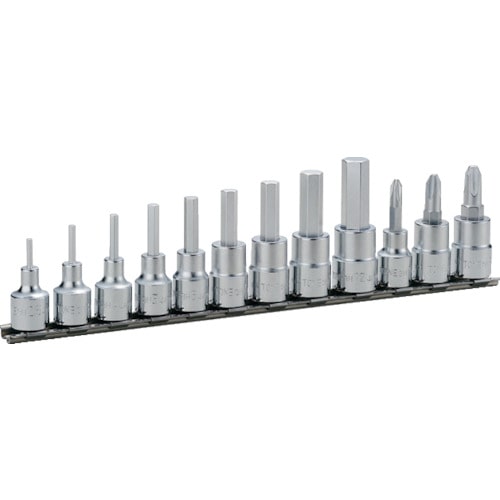 トラスコ中山 TONE ヘキサゴンソケットセット(ホルダー付) 12pcs 差込角9.5mm（ご注文単位1セット）【直送品】