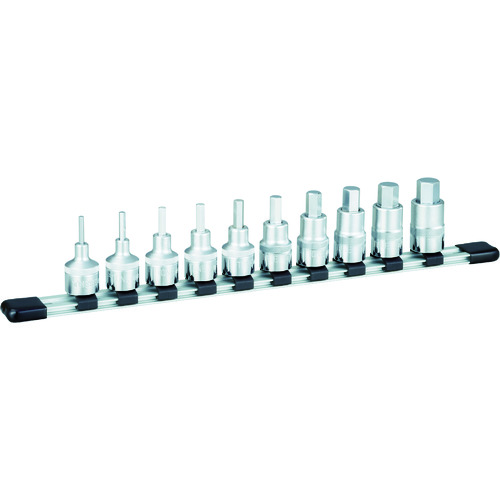 トラスコ中山 TONE ヘキサゴンソケットセット(インチホルダー付) 10pcs 差込角12.7mm(ご注文単位1セット)【直送品】