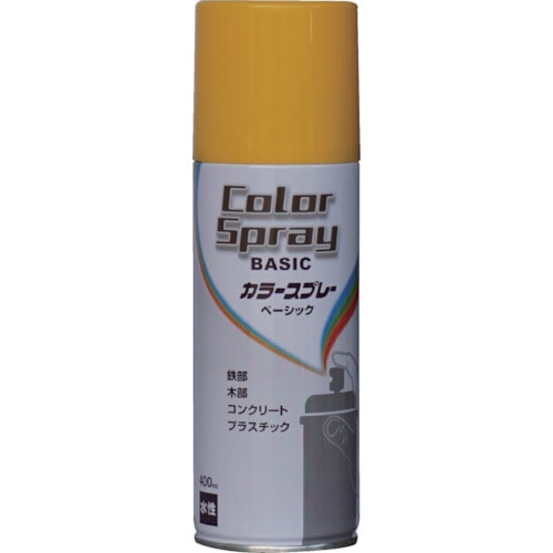トラスコ中山 ニッぺ 水性カラースプレー ベーシック 400ml イエロー HKU014(ご注文単位1本)【直送品】