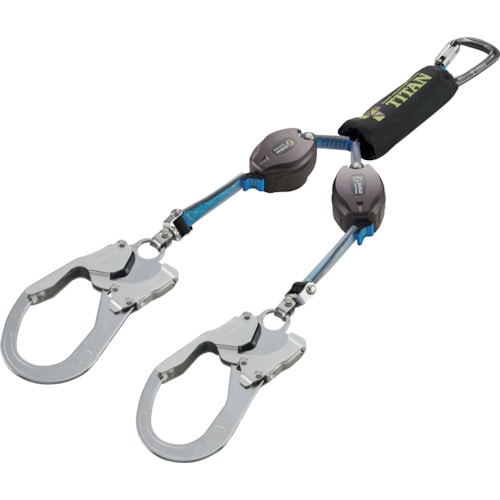 トラスコ中山 タイタン REELOCKmini 小型軽量ロック機構付き巻取式ダブルランヤード(ご注文単位1本)【直送品】